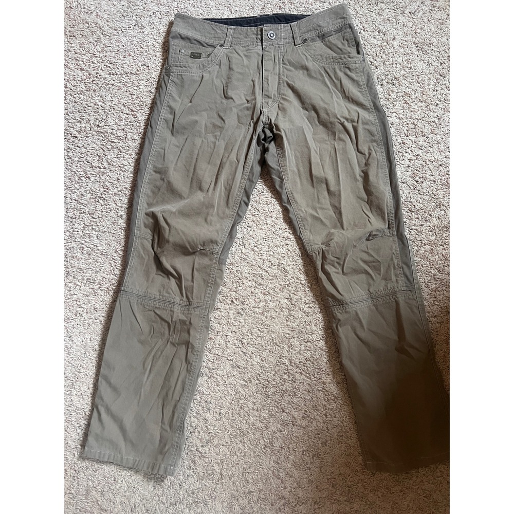 Kuhl Radikl Mens 32x30 Hiking Pants Olive Khaki Articulated Knee Outdoor Cargo